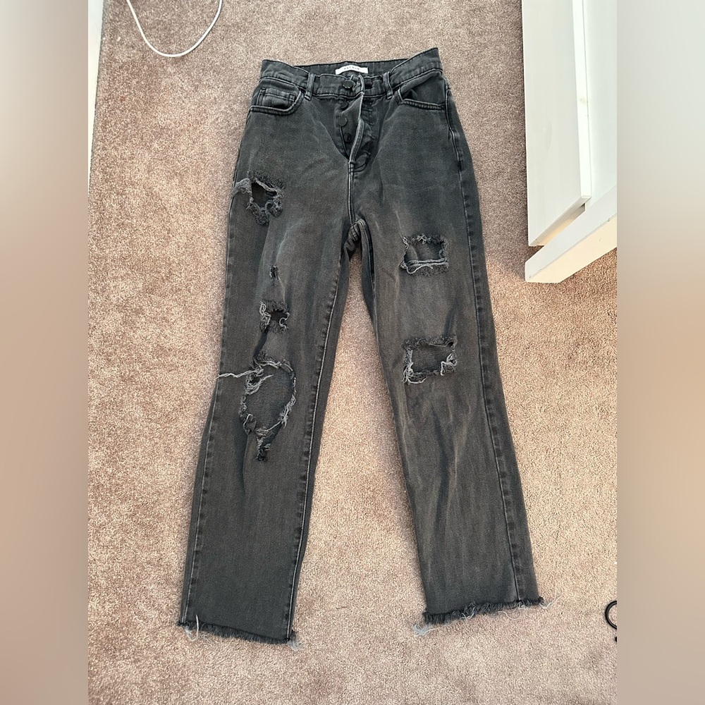 Black Straight Leg Jeans